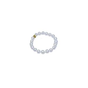 Bague en perles d'eau douce naturelles de Zhuji, 3-4 mm, presque sans défaut, exquise, petite, polyvalente, bracelet à chaîne fine pour femmes - Product Image 5