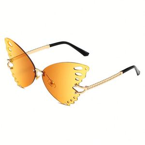 Gafas de Sol Personalizadas con Logotipo, Moda 2025, Sin Montura, Estilo Punk, Protección UV400, Montura de Mariposa, Metálicas, para Mujer - Product Image 5