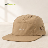 Casquette de course personnalisée OEM ODM à 5 panneaux en nylon, logo brodé, légère, séchage rapide, casquette de sport, casquette d'extérieur