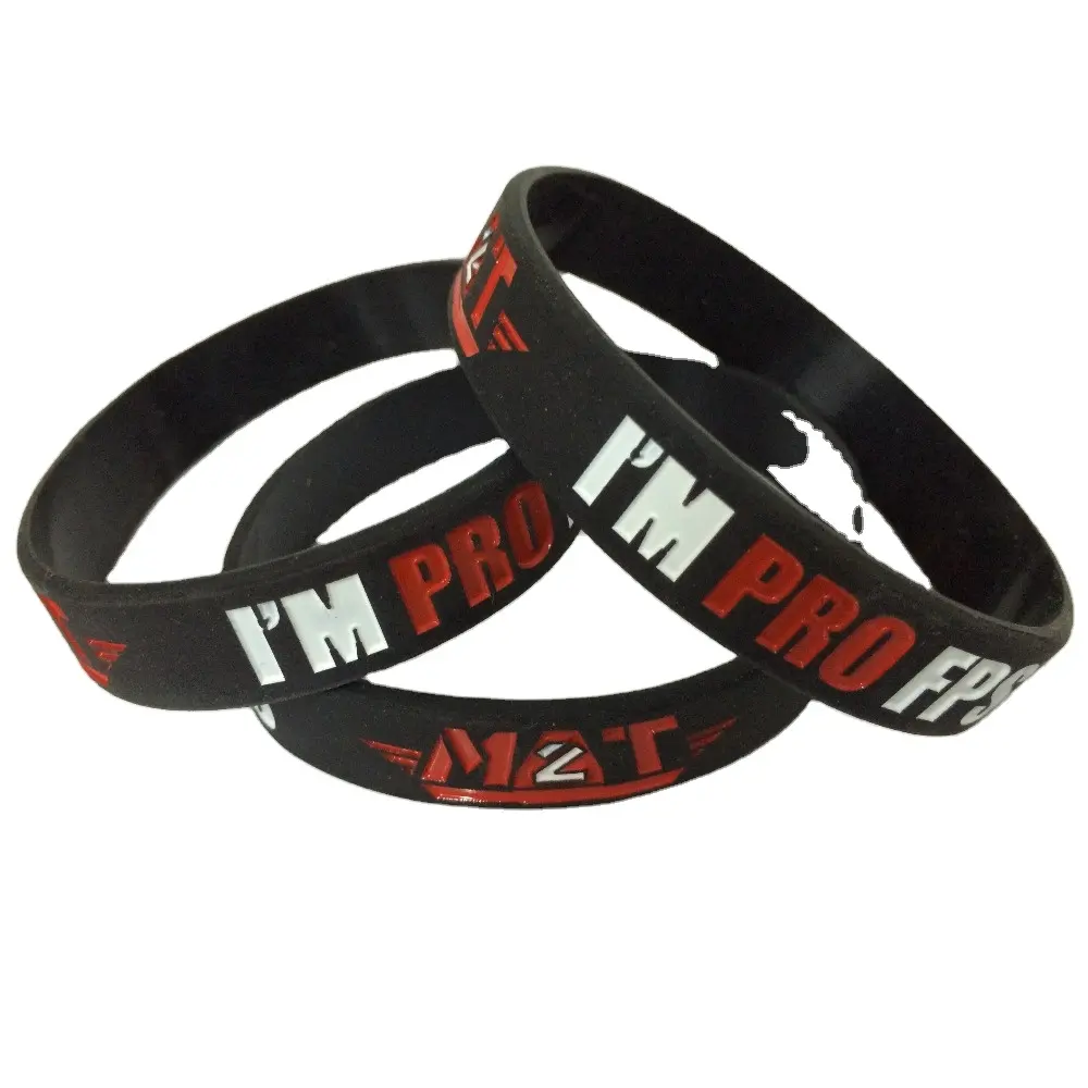 Gratis Sample Custom Logo Gedrukt Rubber Wrist Band Evenement Promotionele Armband