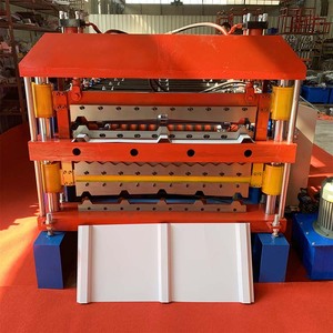 เครื่องขึ้นรูปลอนหลังคาเหล็กสามชั้น Vodley แบบม้วน ขับเคลื่อนด้วย PLC และมอเตอร์ 220V/380V ใช้งานง่าย - Product Image 3