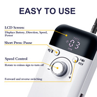 Ponceuse à Ongles Électrique Professionnelle 45000 tr/min pour Ongles en Gel et Vernis, Rechargeable et Portable, Outil de Manucure