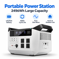 Station d'alimentation portable RV 2496Wh 2500W avec batterie LiFePO4, recharge solaire ODM pour les voyages sur route et l'alimentation mobile