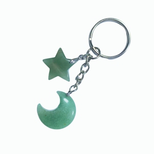 Llavero de Aventurina Verde con Anillo Metálico, Adorno para Bolsos y Mochilas, Accesorio, Regalo de Cumpleaños y Souvenir - Product Image 5