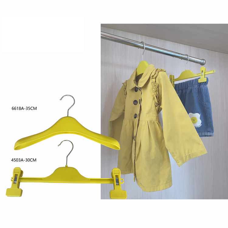 Plastic kids clothing hangers kids hangers with clips