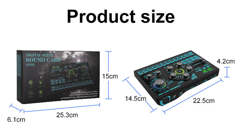 SX91 48V Live Sound Card - Condenser Microphone BM800 U87 ZX320