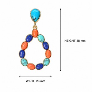 Orecchini pendenti vintage bohémien colorati e traforati, orecchini da donna esagerati per feste e regali - Product Image 5