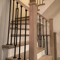 Balustres d'escalier en fer forgé pour la décoration de rampes d'escalier intérieures, revêtement en poudre noir
