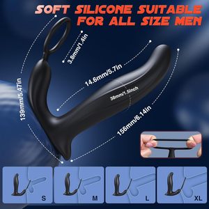Dildo télescopique coloré de taille moyenne avec télécommande Bluetooth, plug anal, masseur de prostate, anneau double pour retardement de l'éjaculation, pour hommes gays - Product Image 2