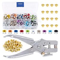 Kit transfrontalier de 400 œillets de 5 mm avec outil d'installation, pince à pression manuelle, œillets en cuivre coloré pour bâche, 10 compartiments