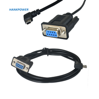Mini USB macho a DB9 hembra, convertidor de Cable de serie RS232 de 90 grados