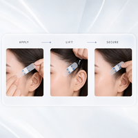 4 Pcs Per Lembar Pita Pengencang Wajah V Transparan Elastis, Strip Pengangkat Wajah Bentuk Persegi Panjang Bulat