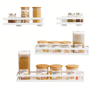 Paquete de 4 Estantes de Pared Metálicos para Especias de Cocina - Product Image 1
