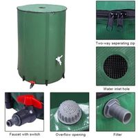 Baril pliable de collecte d'eau de pluie en PVC de 50/100 gallons pour recueillir l'eau de pluie de la gouttière