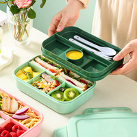 Boîte à lunch double couche de grande capacité en vente en gros Four à micro-ondes Bac à légumes spécial en plastique de qualité alimentaire pour le chauffage