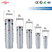 Connecteurs circulaires push-pull autoverrouillants OEM étanches série FGG 0L-3L en laiton chromé avec contacts plaqués or à souder/à sertir