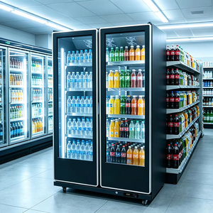 Enfriadores de Bebidas Comerciales Negros de Lujo, Refrigerador Vertical con Doble Puerta de Vidrio para Exhibición, para Restaurantes y Bares - Product Image 4
