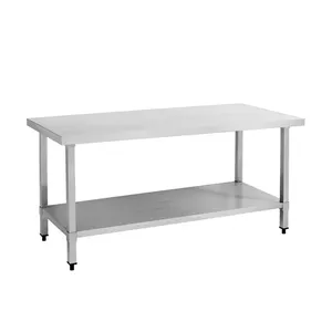 600-2400mm Kitchen Work Table With Undershelf SS201 600mm Width Customizable