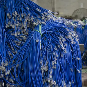 Kabel jaringan biru kuning ramping bundar 1 meter 2 m 3m utp ftp sftp cat6 kabel patch