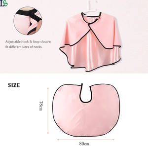 Factory <span class=keywords><strong>Outlet</strong></span> Pink Logotipo personalizado Esteticista Maquillaje Capa Coloración del cabello para clientes Shorty Smock Maquillaje - Product Image 4