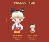POPMART MEGA JUST DIMOO 1000% Микки Маус, фигурка из ПВХ, масштаб 1/12, оригинальная аниме-фигурка, коллекционный предмет для дома, загадочная коллекция