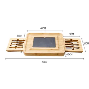 ネイチャーバンブーウッドチーズボードとナイフセットCharcuterie Platter Serving Wood Cheese Board Bamboo Cutting Board
