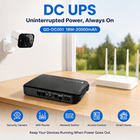 Mini UPS 20000mAh Baterai LiFePO4 Output DC 5V/9V/12V 18W Catu Daya Tanpa Interupsi untuk Perlindungan Pemadaman Listrik