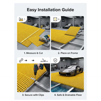 Grille en plastique légère, non conductrice, ignifuge, pour sols de garage automobile, atelier de detailing, zone de lavage de voitures professionnelle, grille en PRV découpée