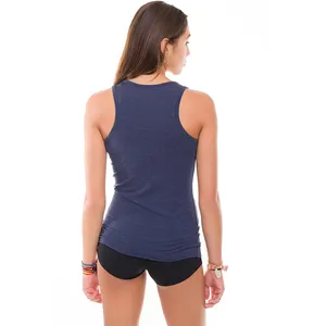 Women's Fitted Higher Neckline And Full Back Bamboo Tank Top Customized With Bamboo Jersey With Round Neckline Raw Edge