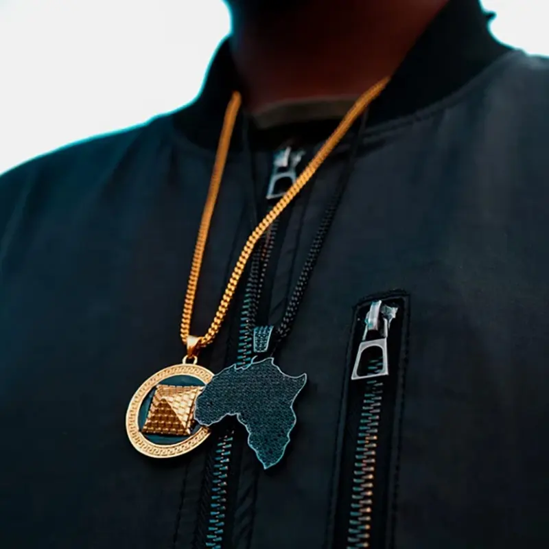 Perhiasan Hip Hop Pass berlian Tester keren Bling es keluar D warna VVS Moissanite berlian Afrika peta liontin untuk rantai Pria Wanita