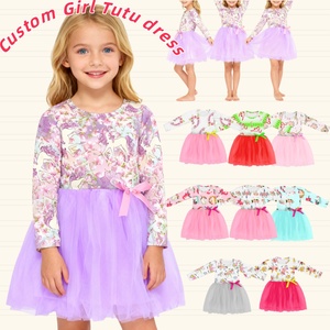 Vestido de Manga Larga para Niña de Yiwu Yiyuan Garment, con Volantes, Diseño de <span class=keywords><strong>Unicornio</strong></span>/Floral, Vestido Evase para Niñas, Uso Diario Informal - Product Image 1