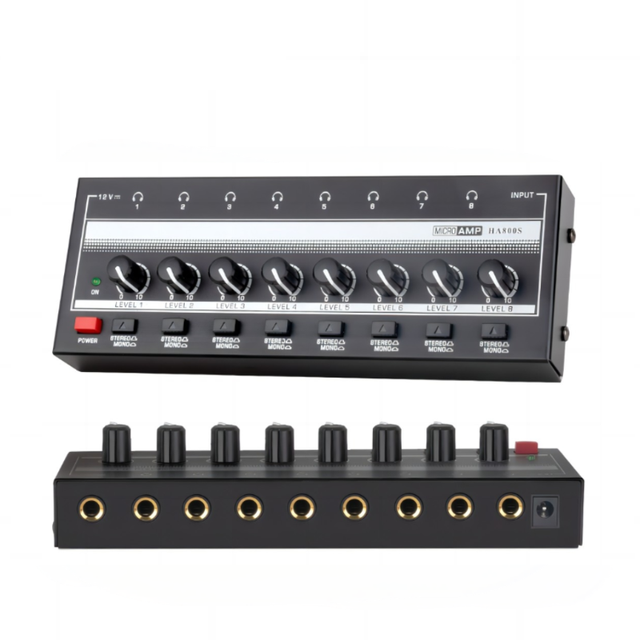 Mini Studio Headphone Amplifier HA800S Low Noise Monitor Amp Features One-Button Stereo Mono Switching for Monitoring