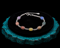 Bracelet chaîne tressée en maille de dentelle colorée plaqué or 14 carats argenté pour usage quotidien, apprêts de bijoux, bracelets et joncs tendance
