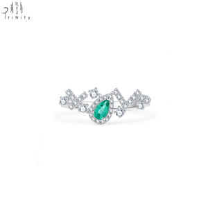 Fabricante de Joyería Fina de Hong Kong, Anillo de Lujo de Oro Blanco Sólido de 18K con Piedra Preciosa Natural y Diamante Natural, Regalo para Mujer - Product Image 3
