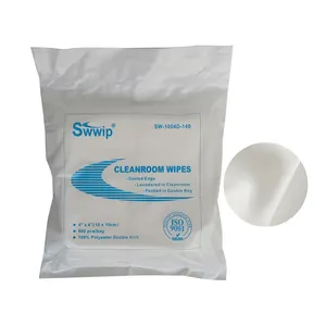 1004d 140gsm Klasse 100 100% Polyester 4X4 Inch Cleaning Wipes Cleanroom Ruitenwissers 4 "X 4"