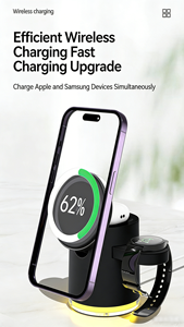 Cargador Inalámbrico Magnético de 27W, Cargador Rápido para Teléfono, Reloj y Auriculares, Compatible con Todos los Dispositivos Samsung y <span class=keywords><strong>Apple</strong></span> - Product Image 5