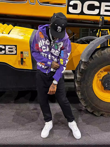 OEM Vintage lavato con acido da uomo, <span class=keywords><strong>felpa</strong></span> con cappuccio e stampa con cappuccio e strass, felpe <span class=keywords><strong>oversize</strong></span> con cappuccio con <span class=keywords><strong>cerniera</strong></span> e Zip con cappuccio - Product Image 2