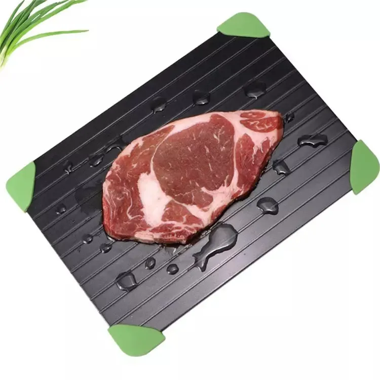 A680 Aluminum Alloy Texture Defrost Plate Kitchen Thaw Gadget Tool Steak Frozen Food Meat Thawing Board Fast Defrost Tray