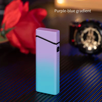 Briquet électronique portable en métal de haute qualité, briquet à double arc coupe-vent dégradé pour fumer