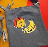 Patchs brodés thermocollants en tissu écologique personnalisés à motif dessin animé mignon pour fruits, vente en gros