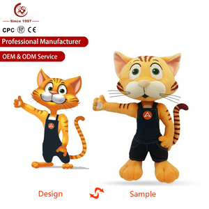ตุ๊กตาสัตว์น่ารักแบบกำหนดเอง OEM ผ้าลายเสือเนื้อนุ่มพิเศษ ไส้ใยฝ้าย PP ปักลาย ตุ๊กตาสัตว์น่ารัก ตุ๊กตาการ์ตูนตามสั่ง - Product Image 3