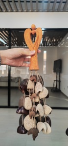 <span class=keywords><strong>Shaker</strong></span> en coquilles naturelles avec poignée en forme d'ange, 32 coquilles, percussion manuelle pour la guérison sonore, la méditation et le yoga - Product Image 4