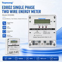 Compteur numérique monophasé à deux fils Tepsung EDB02, précision classe 1.0, 80A-100A max, 0-999999.99 KWH
