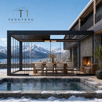 Pergola extérieure en aluminium écologique avec structure thermolaquée et design imperméable pour jardin et cour arrière