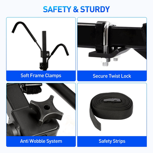 Fabricant 150lbs pliable inclinable vers le bas E Bike attelage plate-forme style 2-Bike Rack pour voiture camion SUV minivan remorque - Product Image 2