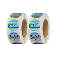 Etiquetas Adhesivas Holográficas de 2.5cm (1 Pulgada) Económicas, Impresas en Serigrafía, Personalizadas, de Agradecimiento, Resistentes al Agua, para Regalos y Negocios