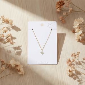 Collier en acier inoxydable avec diamant en forme de croix - Product Image 2