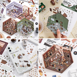 Simno 2 unid/paquete de pegatinas impermeables para mascotas lindo divertido DIY <span class=keywords><strong>3D</strong></span> casa miniatura escena pegatinas para adultos niños regalo - Product Image 3