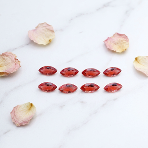 Lot de 8 pierres précieuses en zultanite rouge naturelle, taille marquise, changeant de couleur, 10x20mm, pierres lâches, certifiées par un tiers, bijoux du Rajasthan - Product Image 1