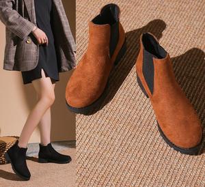 Automne europé<span class=keywords><strong>en</strong></span> américain nouveau style britannique unique imprimé léopard pour bottes <span class=keywords><strong>Martin</strong></span> bottines à talons bas pour femmes - Product Image 3